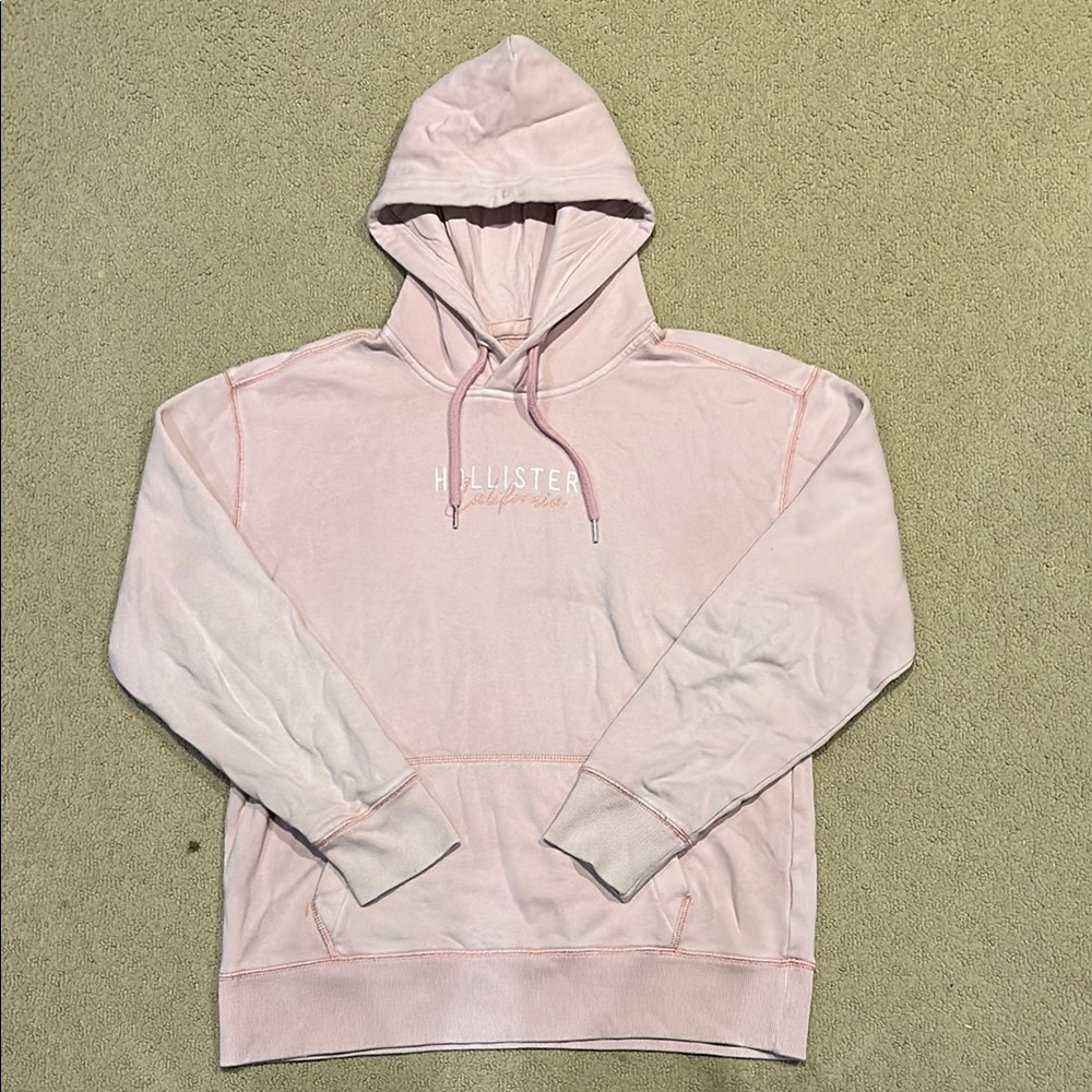 Hollister Men's Pink Hoodie Sweater